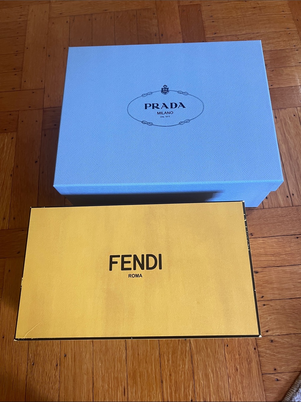 Prada and Fendi Shoe Boxes